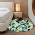 thumbnail image 2 of Round Area Rug 3 Ft, Blueberry Botanical Washable Non-Slip Circle Carpet for Living Room/Bedroom, Green Spring Leaves Branches Low-Profile Small Floor Mats Collection Rugs for Indoor, 2 of 8