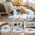thumbnail image 5 of Octopus Coastal Round Area Rug 3.3Ft Washable Circle Rugs for Dining Room Table, Summer Beach Blue Ombre Coral Starfish Non-Slip Carpet Floor Mats Indoor Outdoor Carpet Runner Aesthetic Home Decor, 5 of 8