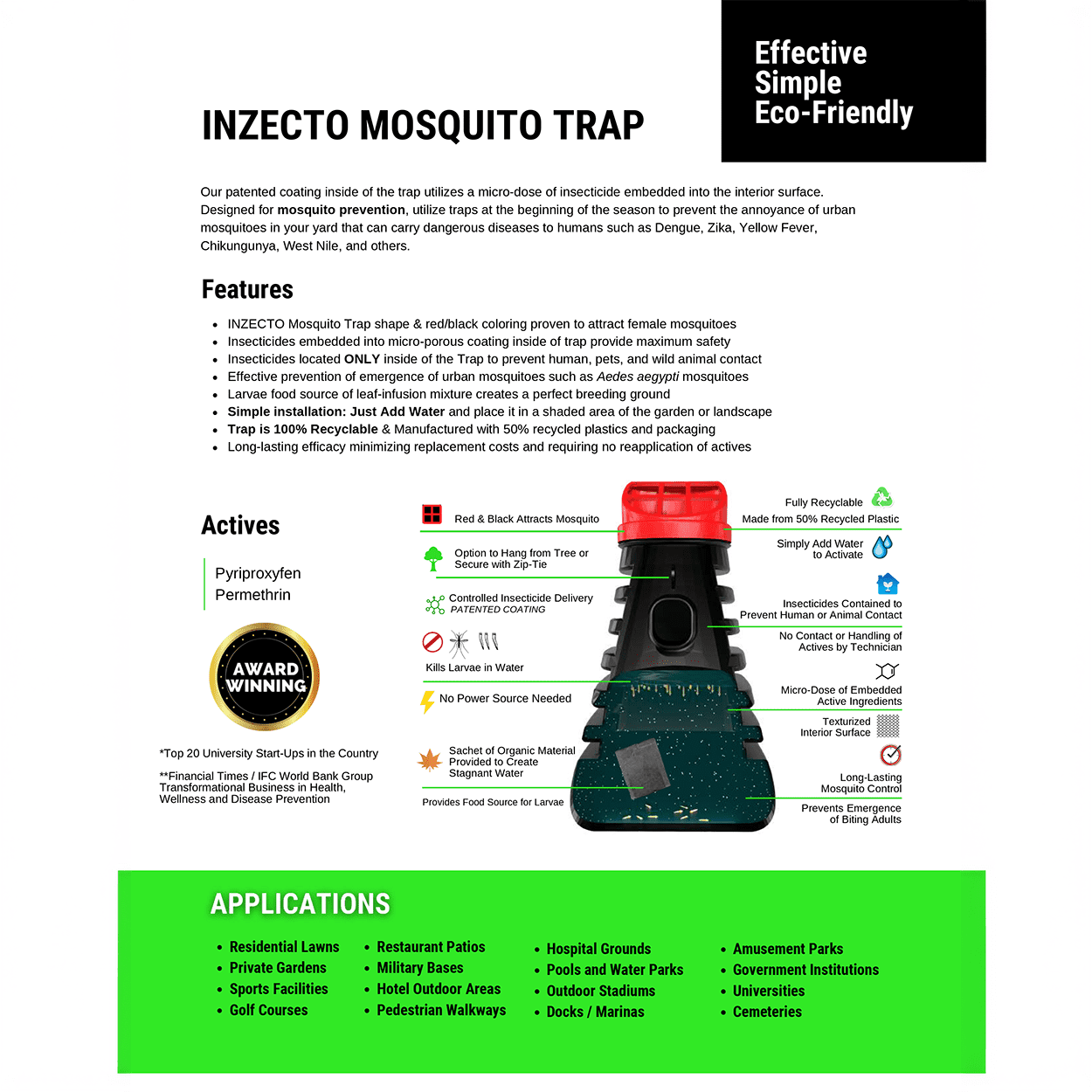 12 Inzecto Mosquito Traps - Get Rid of Unwanted Mosquitos in Your Yard - 12 Traps by Florida Insect Control Group