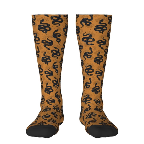Fotbe Snake Calcetas Divertidas Estampadas para Hombre y Mujer, Calcetas de Algodón hasta la Rodilla para Caminar, Correr, Enfermería y Embarazo