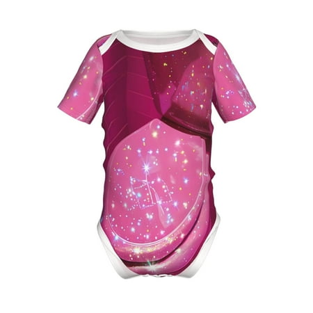 

Lukts Sparkling Pink Toilet Print Baby Short Sleeve Romper Onesie for Newborn Baby Boys and Girls-9M
