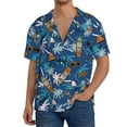 thumbnail image 3 of Wukai Hawaiian Style Men's Casual Short-Sleeve Button Down Shirt - Lightweight Summer Dress Shirt for Daily Wear-Large, 3 of 7