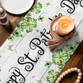 thumbnail image 3 of St. Patrick's Day Table Runner - 70 Inch Long Green Truck Clovers Floral Butterfly Wood Cotton and Linen Blended Dress Scarves Farmhouse Table Runner for Kitchen Dining, Coffee Table, 13" x 70", 3 of 8