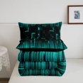 thumbnail image 5 of Manfei Geometric Plaid Twin Comforter Sets,Abstract Grid Bedding Set,Black Teal,Black Reversible,2-Piece,1 Comforter and 1 Pillowcase,2-Piece,1 Comforter and 1 Pillowcase, 5 of 7