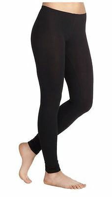 Premium Black Opaque Footless Leggings 