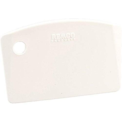 Remco 69595 White Polypropylene Stiff Bench Scraper, Injection Molded Blade, 3.5" L x 5.5" W, 1 Piece