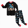thumbnail image 3 of Kaprioy Boys Pajamas Fall Winter Boys Pajamas Set Long Sleeve Cartoon Car Dino Print Sleepwear 2 Piece Pajama Set for Big Boys 2-9 Years, 3 of 5