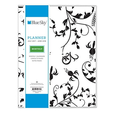 Blue Sky 2017-2018 Academic Year Monthly Planner, 8.5" x 11", Analeis