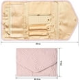 thumbnail image 2 of (Pink) 1 Roll Up Jewelry Bag, Leather Travel Jewelry Pouch, Collapsible Jewelry Box, Lightweight Jewelry Box, Earrings, Necklace, Bracelet, Ring, Jew, 2 of 5