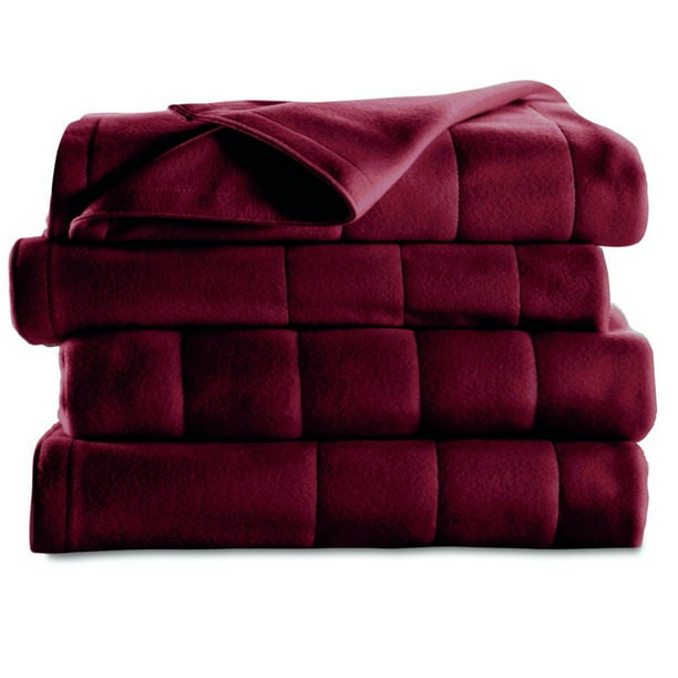 Sunbeam Heated Fleece Blanket with Push Button Controller, Twin (62" x