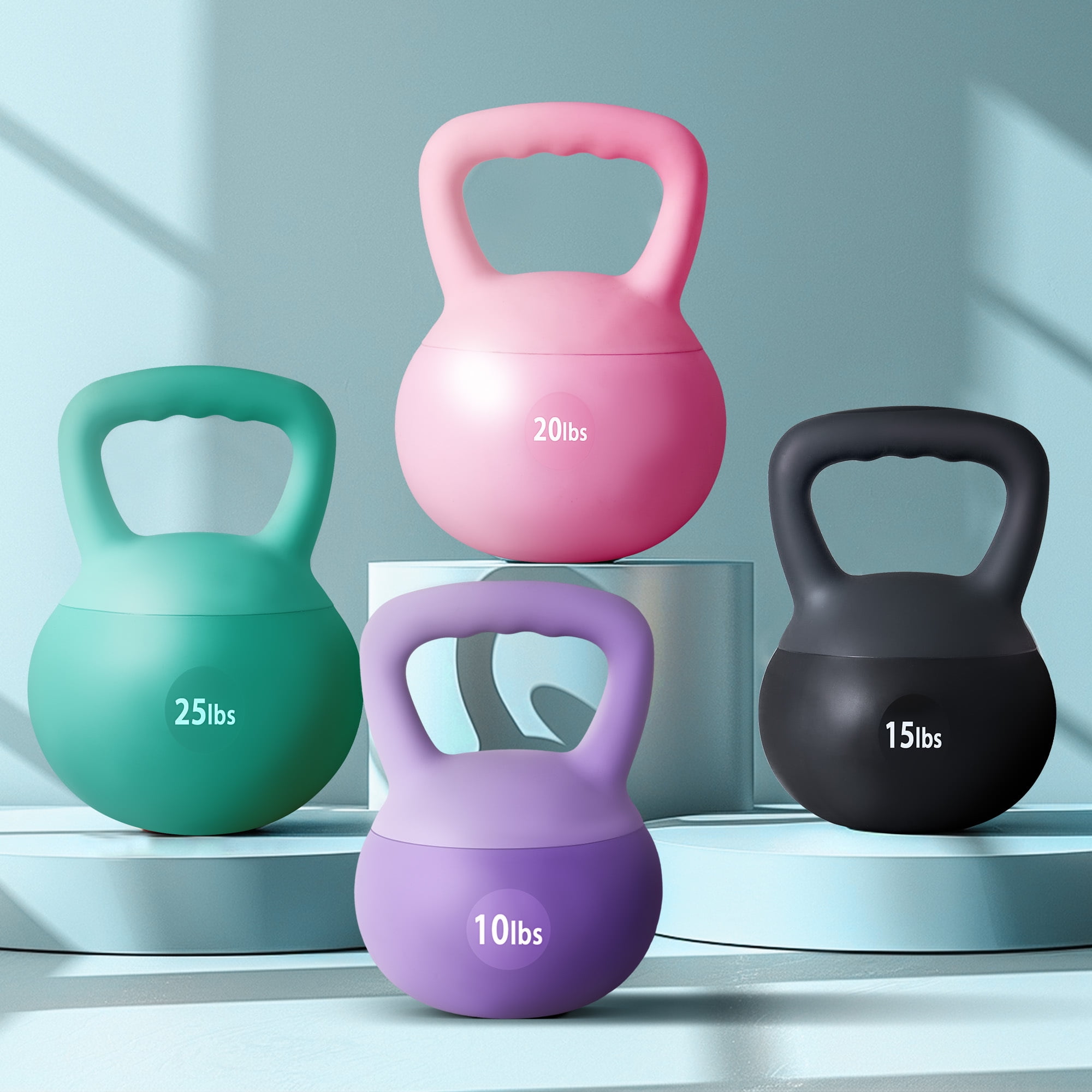 SogesPower Soft Kettlebells,Iron Sand Filled Weights Strength Training Kettlebells,Shock-Proof Weights and Wide-Grip Handle,Fitness Soft Kettlebells for Women Men,Home Gym Kettlebells,Purple,5LBS