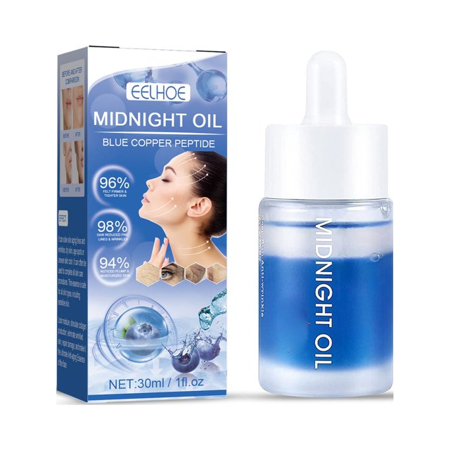 Suero de abejas 30 ml Gota de péptido de cobre, Gota de péptido de cobre activador de la juventud, Péptido de cobre azul para el rostro, Gota activadora de la juventud azul medianoche, Activador de la