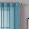thumbnail image 2 of Ruthy's Textile Metallic Sheer Grommet Curtain Panel Pair 54" x 84" Each Curtains for Living Room, Bedroom Panels, Family Room Blue, 2 of 7