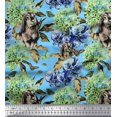 thumbnail image 1 of Soimoi Poly Georgette Fabric Rabbit,Lilac & Pansy Floral Printed Craft Fabric by the Yard 42 Inch Wide, 1 of 3