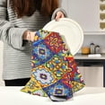thumbnail image 6 of Coolnut Mexican Talavera Kitchen Dish Towel Set of 1, Soft Absorbent Drying Dishcloths Dish Towels with Hanging Loop for Kitchen Bathroom Bar Home Decor, 28 x 18 Inch Washcloth Gift, 6 of 7