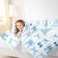 thumbnail image 3 of Castle Fairy Blue Cherry Bow Letter A Twin Comforter Sets 3-Piece for Girls,Fruit Bow Knot Bedding Set, 3 of 6