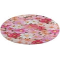 thumbnail image 4 of Floral Colorful Flower Soft Bedroom Round Area Rug, Washable Cute Nursery Circle Throw Mat, Non-Slip Contemporary Small Low Pile Floor Carpet for Dorm Bedside, 4 of 6