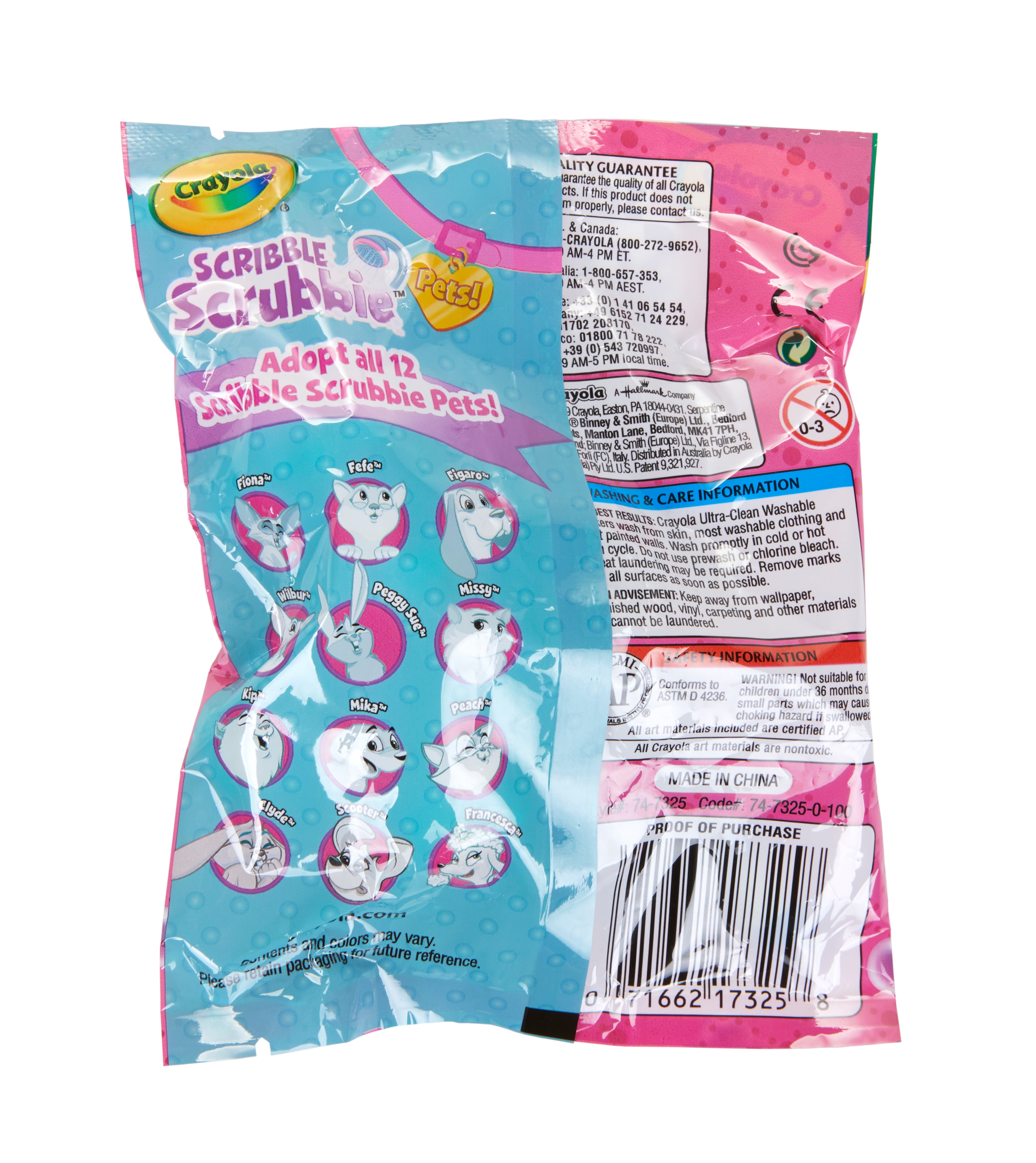 (2 pack) Crayola Scribble Scrubbie Pets, 1 Ct Mystery Toy with Washable Markers, Arts and Crafts, Creative Gifts for Kids, Ages 3+