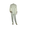 thumbnail image 3 of Mens Apollo  King  Banded Collarless suit Chinese Mandarin Wide leg AG97 Ivory, 3 of 11
