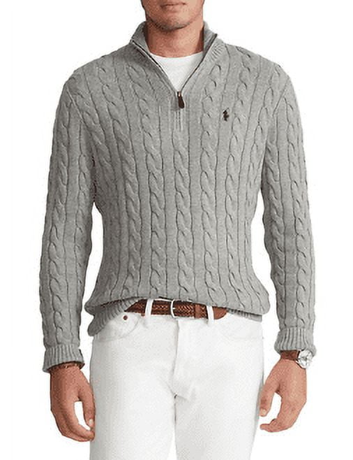 Polo Ralph Lauren Men's Red Big & Tall Cable Knit Cotton 1 4