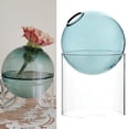 thumbnail image 3 of Contenedor moderno del tenedor del terrario Zulema de vidrio de borosilicato azul claro, 3 of 8