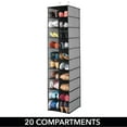 thumbnail image 3 of mDesign Large 20 Shelf Fabric Over Rod Closet Hanging Storage Unit - Gray/Black, 3 of 6
