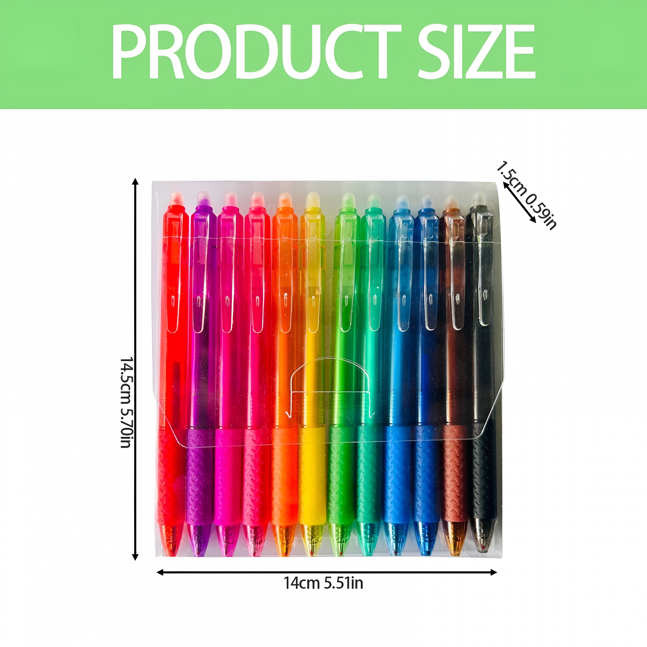 CCOCC 12-Color Refillable Retractable Erasable Gel Pens Fine Point 0.7Mm with Built-In Erasers,No Bleed Quick-Dry Ink for Smooth Writing Journaling Art Office Supplies Pack of 12