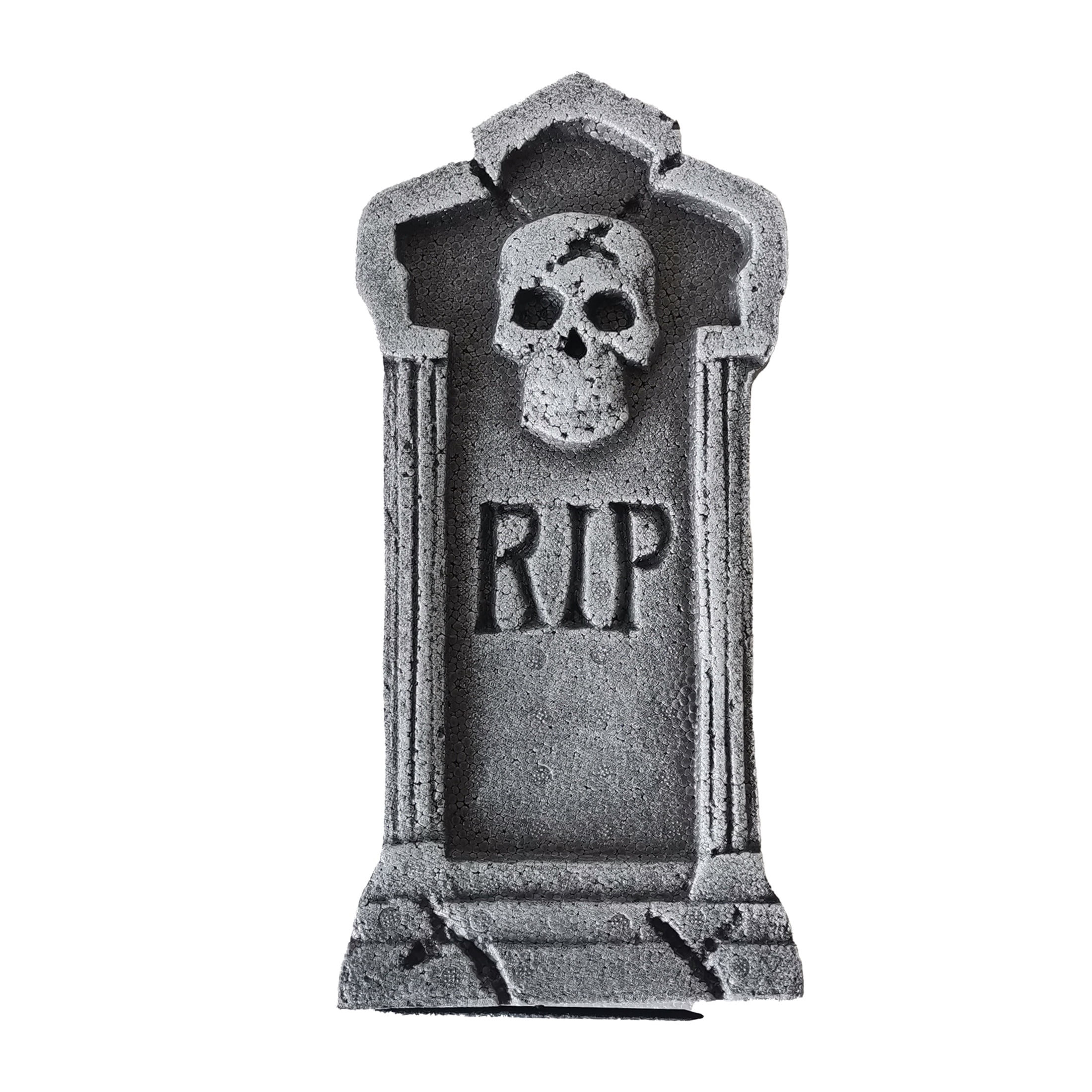 Tombstones Skulls Decoration Set, Gray, 6 Pieces, Halloween by Way To Celebrate