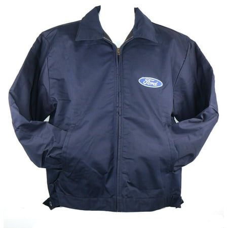 David Carey Oval Ford Logo Work Jacket Zipper Pockets Water Resistant