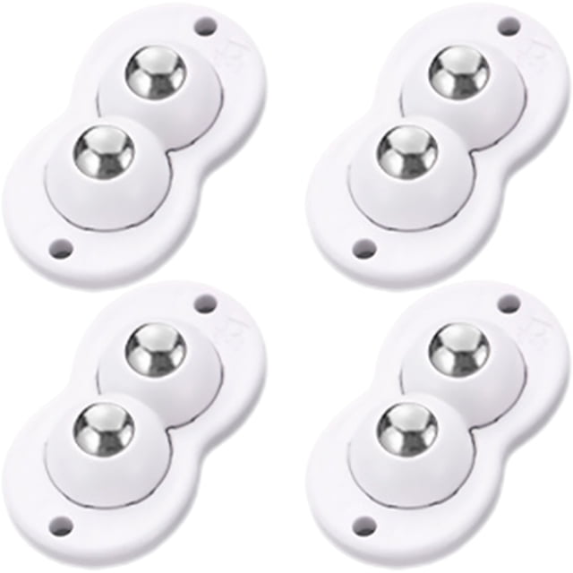 4pcs Caster Wheel Double Wheels Sticky Casters Wheel Stick On Trash Can Wheel