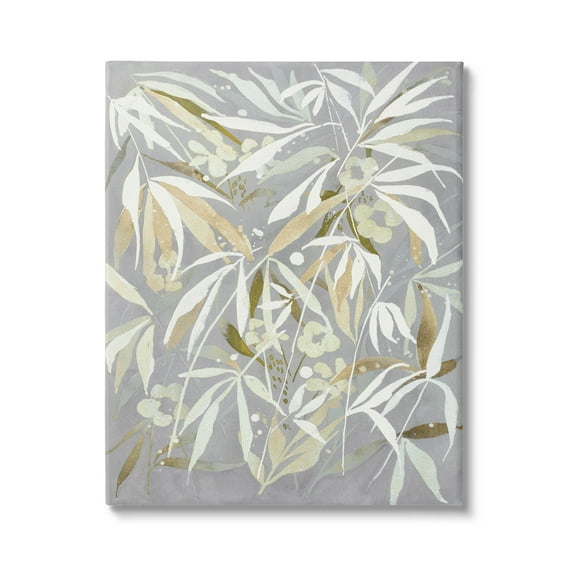 Stupell Industries Abstract Botanical Leaves Graphic Art Gallery Wrapped Canvas Print Wall Art, Design by Krinlox