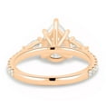 thumbnail image 6 of ESTE ORIGIN 3.00 Ct Moissanite Pear Trilogy Ring with Pavé Band in 10K Rose Gold for Women's, 6 of 8