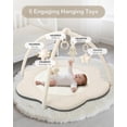 thumbnail image 4 of Baby Gym Play Mat, Sitting-up Babies Seats for Infants,with 5 Detachable Toys, Infant Toddler Activity Tummy Time Playmats for Newborn 0-12 Months, Beige, 4 of 7