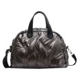 thumbnail image 1 of Bolso de mano acolchado para mujer bolso informal con asa superior bolso de compras de invierno ajustable con correa, 1 of 9