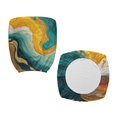 thumbnail image 5 of SCRAWLGOD Marble Print Golden Cyan 2 PCS Comfy Office Chair Slipcover Stretchy Computer Desk Chair Seat Covers Easy to Install Anti-Dust High Back Chair Covers, 5 of 7