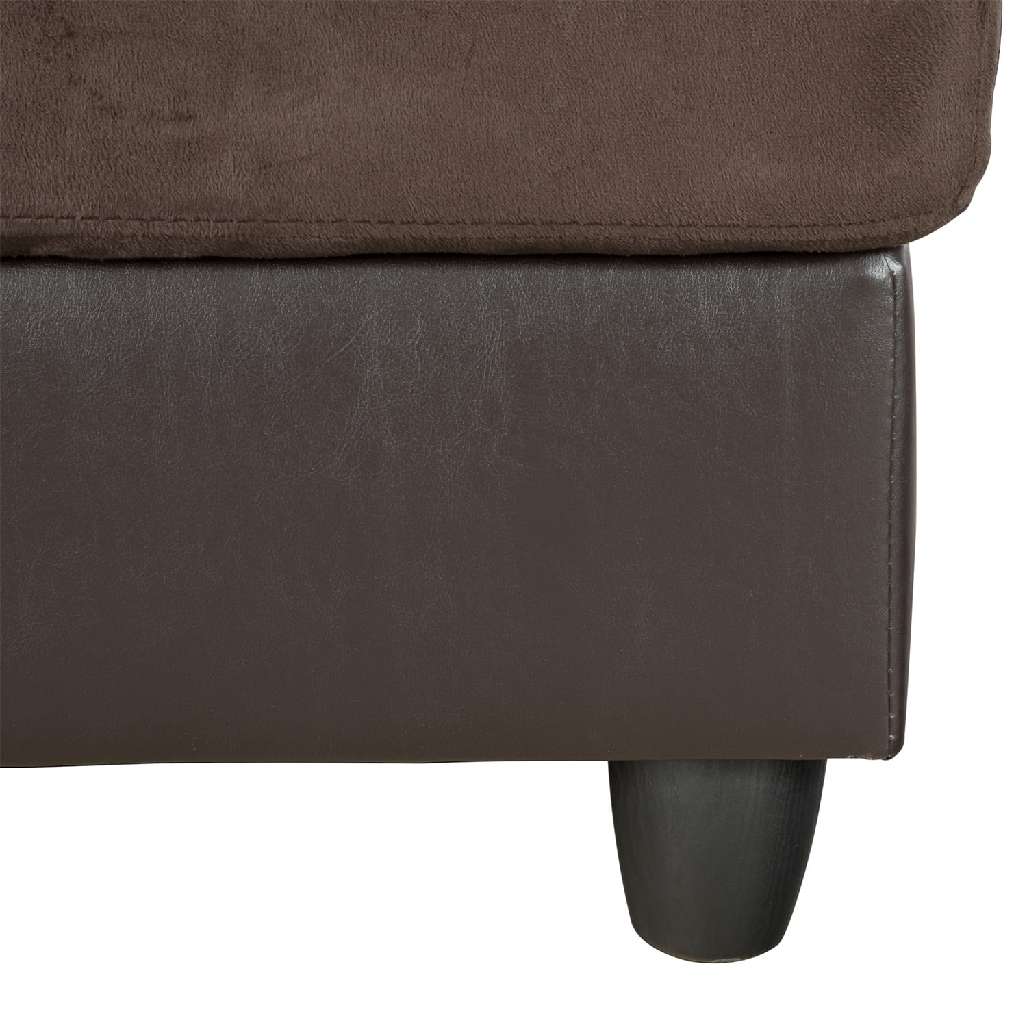 Hommoo L Shaped Couches and Sofas, Lint and PVC Living Room Furniture Sets, Modern Sectional Sofa for Home&Office, Brown(No Ottomans)