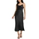thumbnail image 2 of Faldas Maxi de Satén para Mujeres INSPIRE CHIC, Cintura Alta Elástica, Con Abertura Lateral, Elegantes para Fiestas y Bodas, Falda Larga Fluyente en Negro, 2 of 6