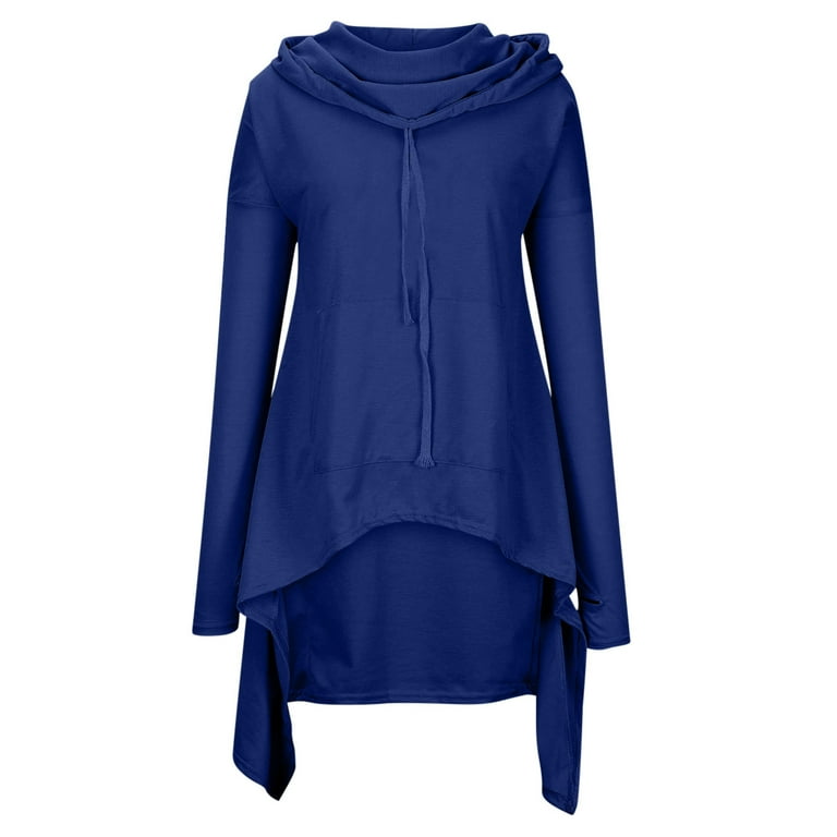 Asymmetric Hem Loose Fitting Plain Hoodies Asymmetric Hem Loose Fitting Plain Hoodies