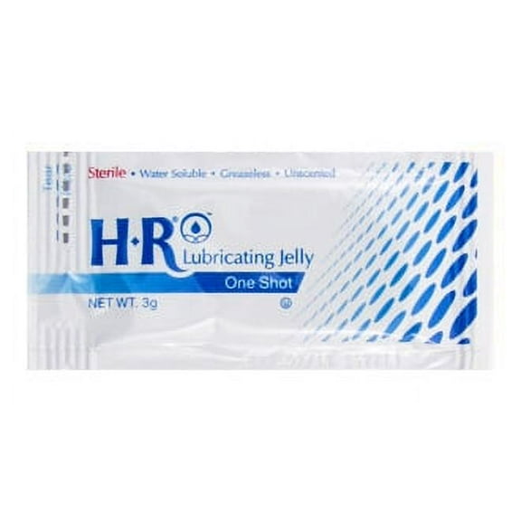 HR One Shot Lubricating Jelly  3 Gram Individual Packet Sterile Box of 144