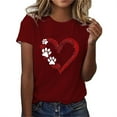 thumbnail image 2 of EQWLJWE Women Tops pour Femmes Casual Plus, Tops Summer pour les Vacances à la Mo 2024, Mode Women Summer Sexy Imprimé Régulier Women Manches Courtes Col Rond, 2 of 4