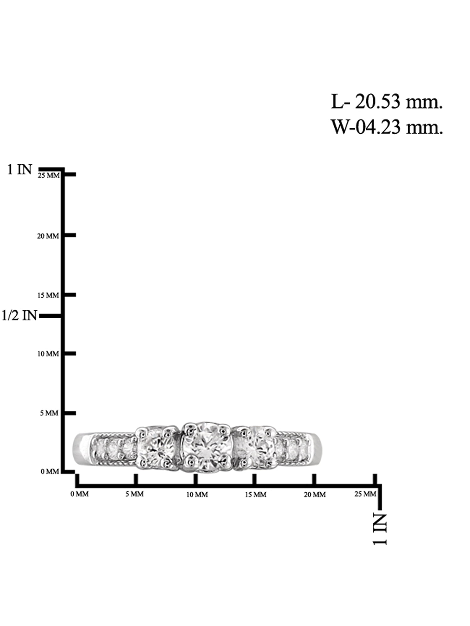 Diamonice 0.925 Sterling Silver 1.00 Carat White Cubic Zirconia Ring for Women | Cubic Zirconias for Everyday Womens Wear