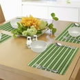thumbnail image 4 of Ambesonne Green Place Mats Set of 4, Wavy Lines Irish Cultural, Standard Size, Lime Green Dark Green, 4 of 6
