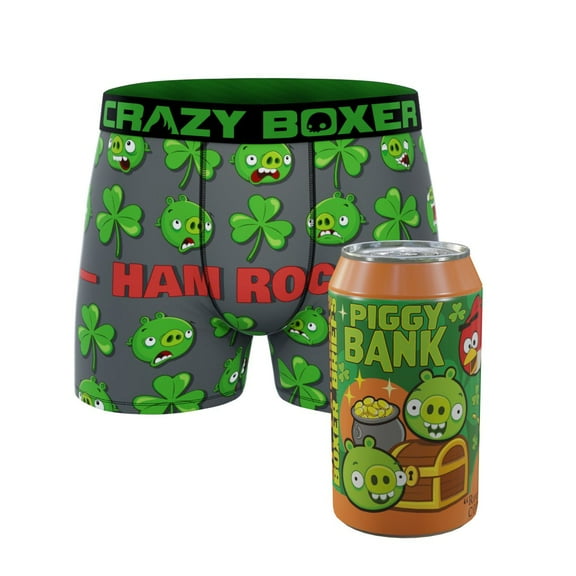 CRAZYBOXER Men's Angry Birds St Patrick Breathable Soft Boxer Briefs