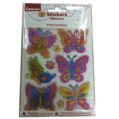 Way To Celebrate Butterfly 3D Stickers