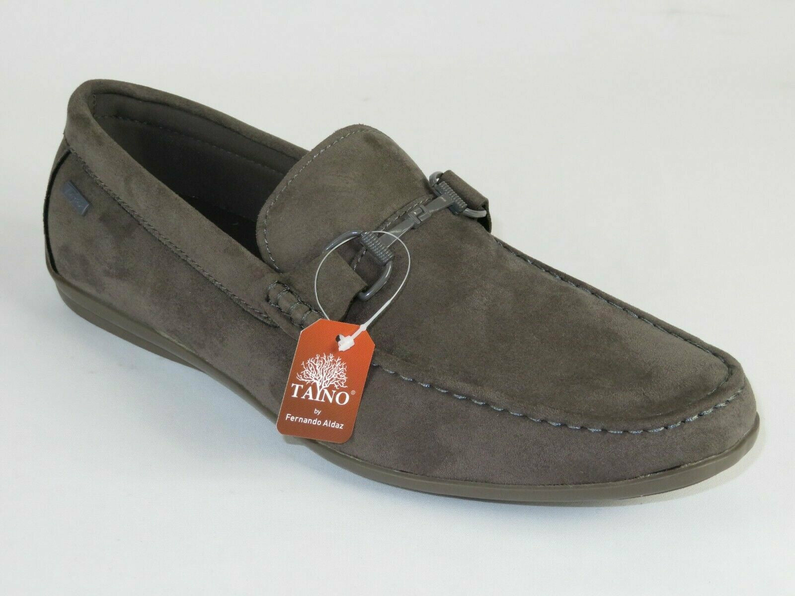 Mens Driving Shoes Micro Suede Velvet Flexible Comfortable Slip on Tayno Gray - 12
