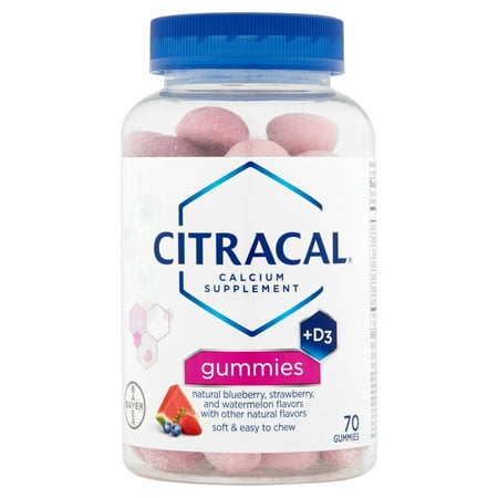 Citracal supplément de calcium + D3 aromatisées aux fruits gélifiés, 70 count