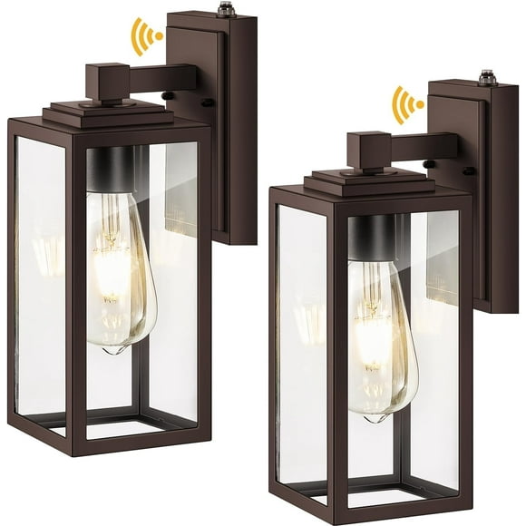 VIANIS 2 Pack Oil Rubbed Bronze Outdoor Lights Wall Mount, Dusk to Dawn Wall Lights for House Outside, Aluminium Modern Porch Lights Sconce, ORB Exterior Lantern Fixture with Waterproof, Anti-Rust