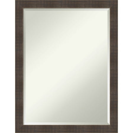 Amanti Art Whiskey Brown Rustic Wall Mirror - 21W x 27H in.
