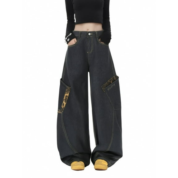 Womens Baggy Barrel Jeans Casual Boyfriend High Rise Wide Leg Denim Trendy Pants