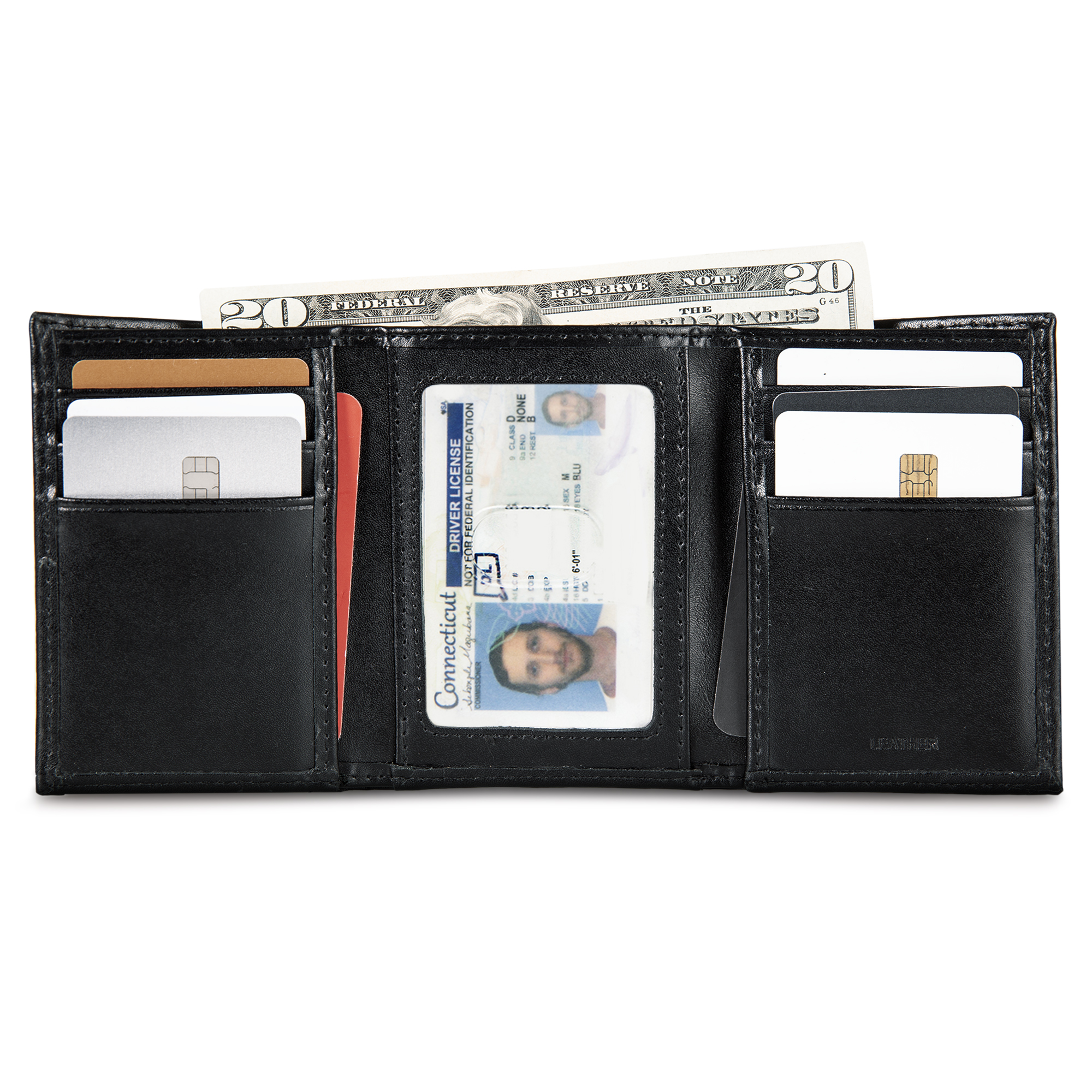 Reebok Perforated Trifold Wallet, Black photo 6